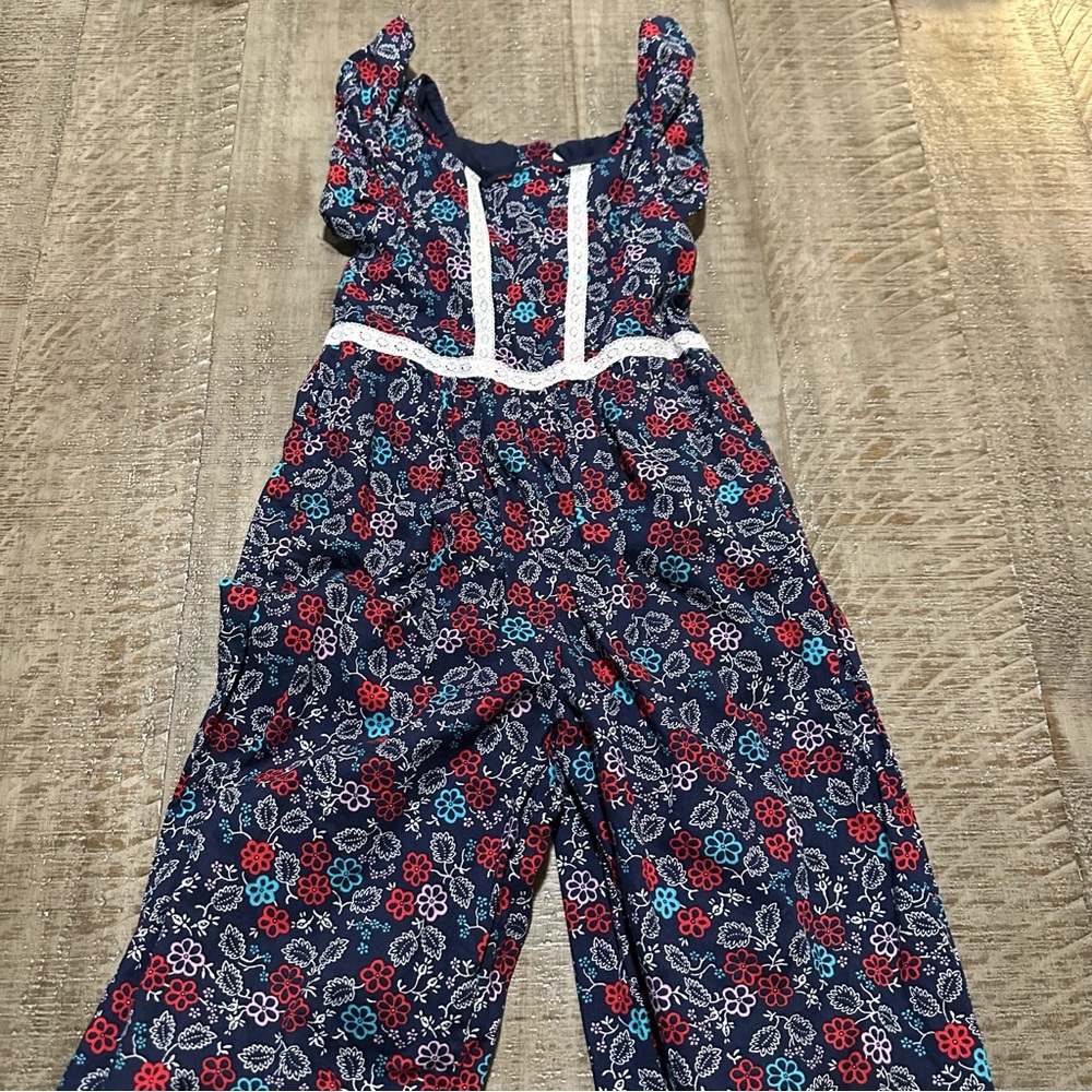 Janie and Jack Navy Floral Jumpsuit